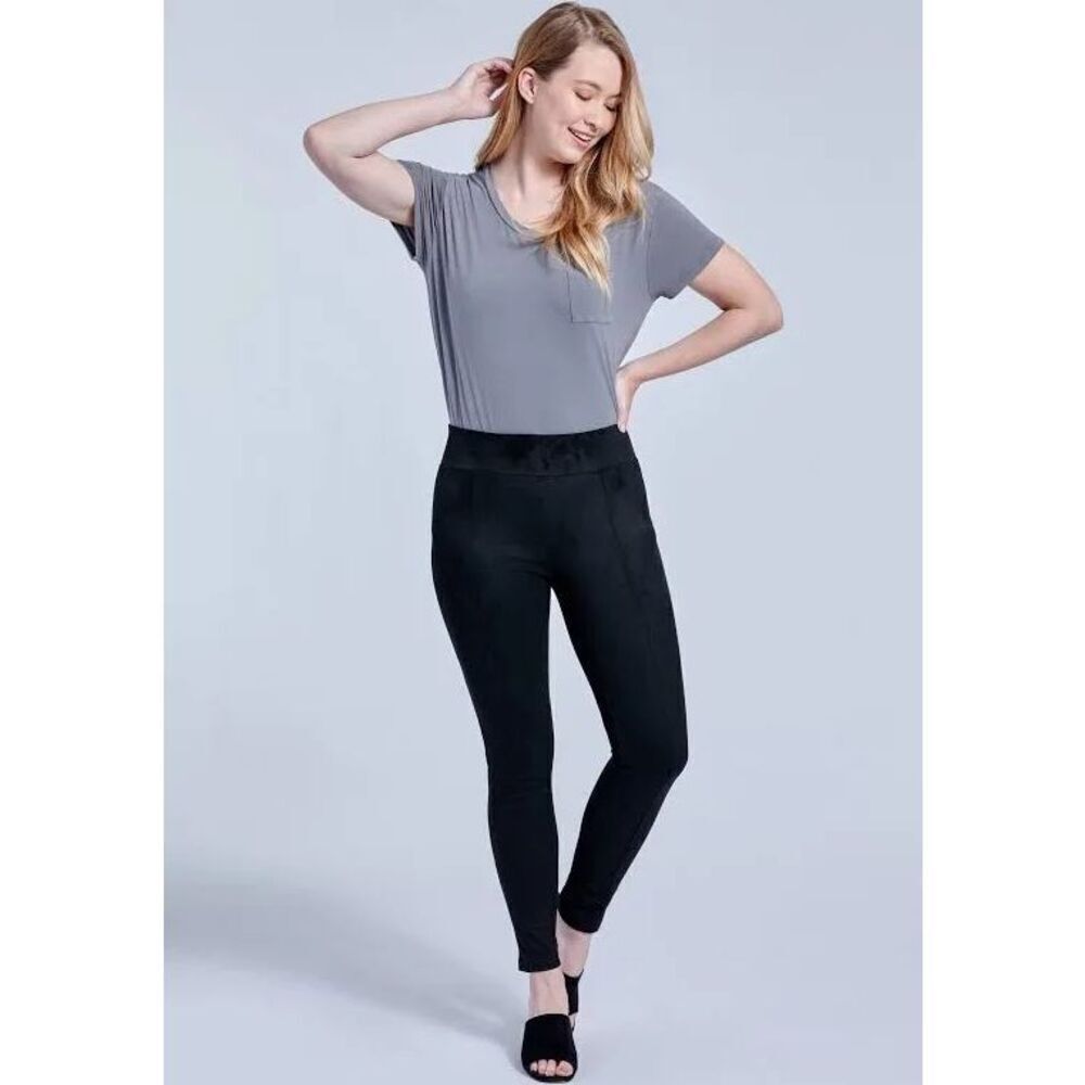 ✨Seven7 Women's Faux Suede High-Rise Pull-On Black Sz XL Leggings✨